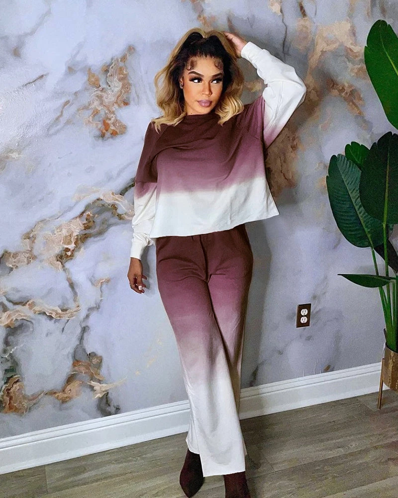 Divanewlook New In Grape Gradient Pant Suit 2 Divanewlook New In Grape Gradient Pant Suit
