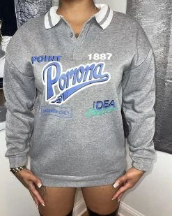 Divanewlook Printed Polo Sweatshirt New In