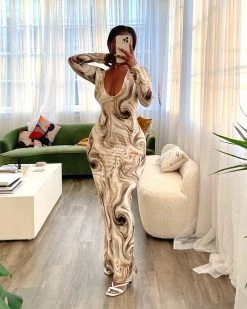 索菲娅 WORK OF ART MAXI DRESS