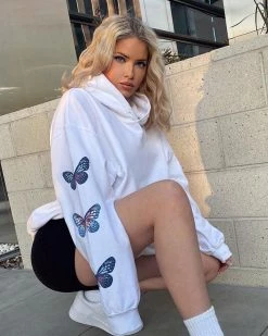 Divanewlook Butterfly Oversize Hoodie New In