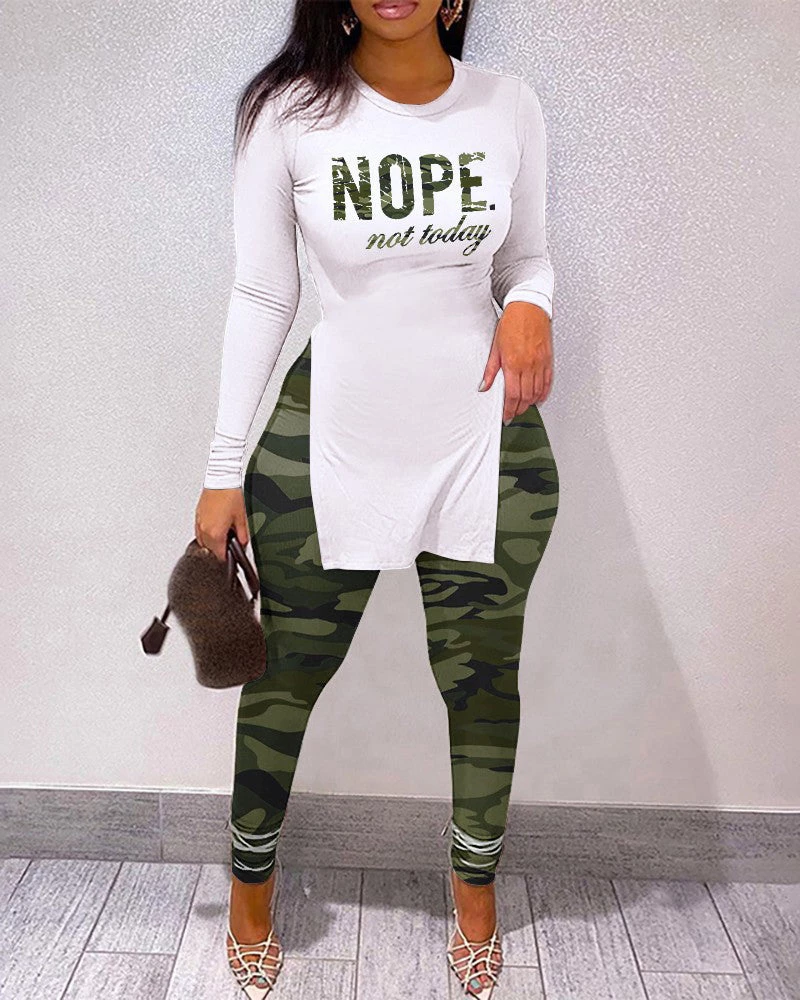 俏艺点 Solid Split Pullover Pants Sets New In 5 俏艺点 Solid Split Pullover Pants Sets New In