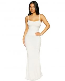 Divanewlook New In SOFT LOUNGE LONG SLIP DRESS