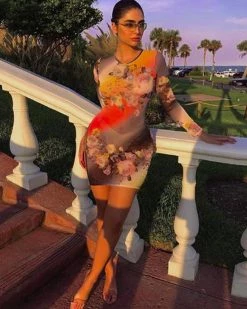 壹得利 New In OLD FLORAL MINI DRESS