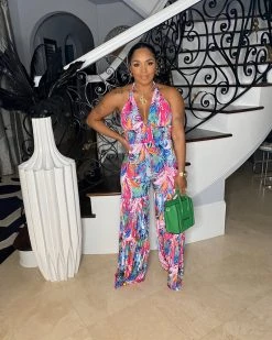 衣莱雅 New In TROPICAL HALTER JUMPSUIT