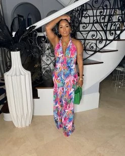 衣莱雅 New In TROPICAL HALTER JUMPSUIT