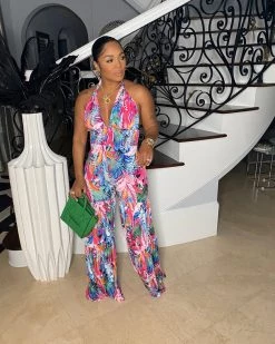 衣莱雅 New In TROPICAL HALTER JUMPSUIT