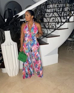 衣莱雅 New In TROPICAL HALTER JUMPSUIT