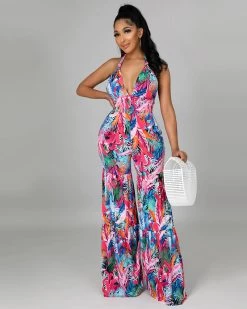 衣莱雅 New In TROPICAL HALTER JUMPSUIT