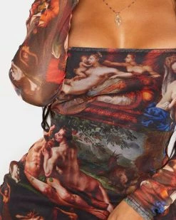 Divanewlook New In Oil Paint Dress