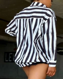 Divanewlook You Better Work Striped Shirt