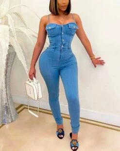 Divanewlook Paris Night Denim Jumpsuit