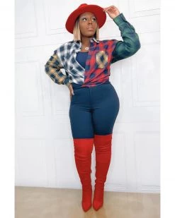 蒙香 New In LONG SLEEVE PLAID SHIRT