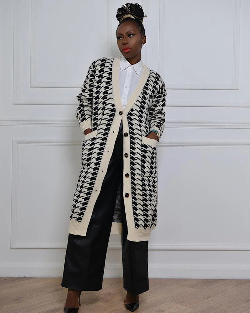 Divanewlook HAILONG HOUNSTOOTH CARDIGAN 1 Divanewlook HAILONG HOUNSTOOTH CARDIGAN