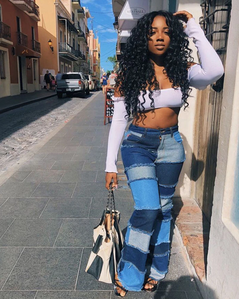 玉鹏 New In Color Patch Denim Jeans 1 玉鹏 New In Color Patch Denim Jeans