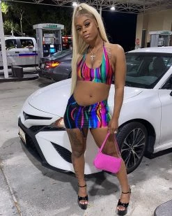 麦欧 New In Tye Dye Sequin Set