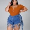 Divanewlook JADA FRINGE SHORTS