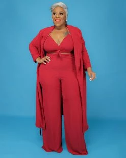 Divanewlook Burgundy Three Piece Me Set