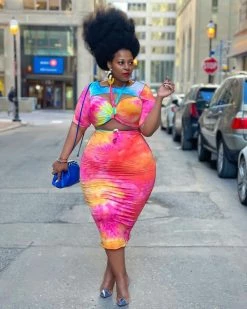 Divanewlook Electric Rainbow Skirt Set New In