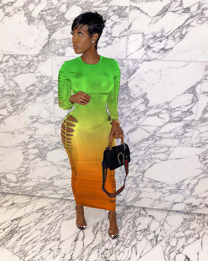 Divanewlook New In Gradient Tight Dress 3 Divanewlook New In Gradient Tight Dress