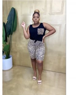 Divanewlook New In Leopard Tank And Biker Set