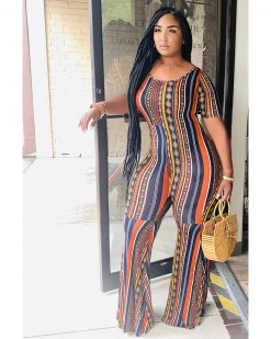 Divanewlook New In Brown Suga Flare Jumpsuit
