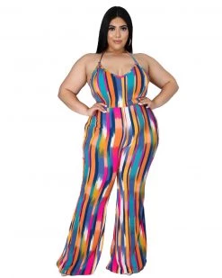 Divanewlook New In INDIGO HALTER JUMPSUIT