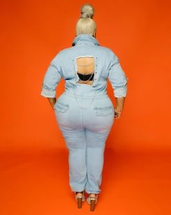 Divanewlook Denim Open Back Jumpsuit New In