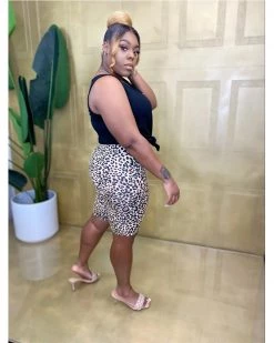 Divanewlook New In Leopard Tank And Biker Set