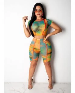 姗迪 New In Sunset Printing Suit