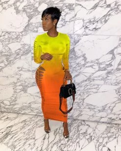 Divanewlook New In Gradient Tight Dress