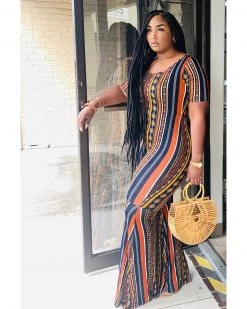 Divanewlook New In Brown Suga Flare Jumpsuit