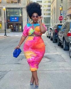 Divanewlook Electric Rainbow Skirt Set New In