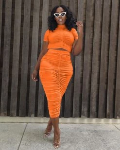 Divanewlook PLUS RUCHED SKIRT SET New In