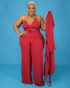 Divanewlook Burgundy Three Piece Me Set