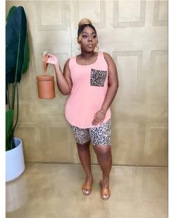 Divanewlook New In Leopard Tank And Biker Set