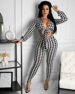Divanewlook GABI HOUNDSTOOTH SET