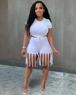 Divanewlook New In Shredded Short Sets