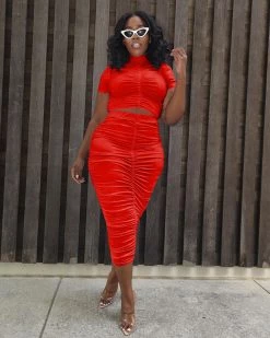 Divanewlook PLUS RUCHED SKIRT SET New In