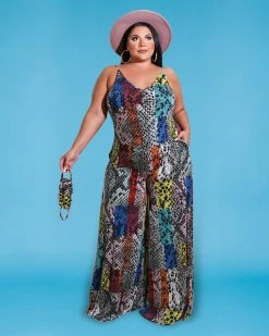 Divanewlook Python Pattern Jumpsuit