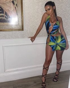 雯轩悦 Colorful Swimsuit Dress