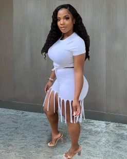 Divanewlook New In Shredded Short Sets