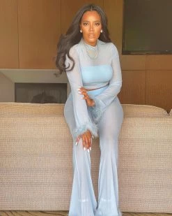 Divanewlook Fly High Feather Pant Set New In