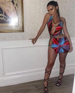 雯轩悦 Colorful Swimsuit Dress