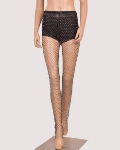 络慈 Paris Studded Bling Fishnet Pants Leggings
