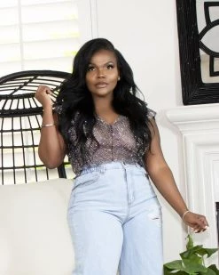 Divanewlook Glitter Crop Top New In