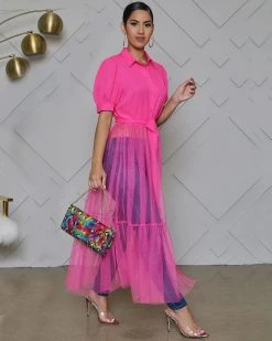 厂货通 New In Button Up Tulle Top