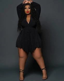 Divanewlook Deep Plunge Waterfall Dress New In