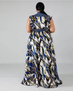 绣川 Zipper N Chain Maxi Dress