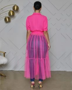 厂货通 New In Button Up Tulle Top