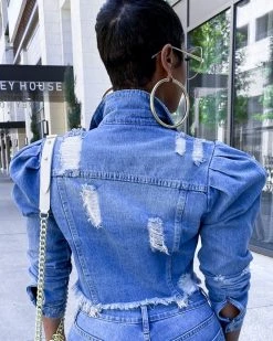 彩君服饰 MARGO Puff Denim Jacket